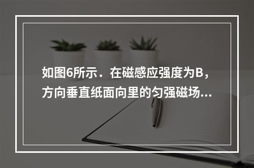 如图6所示．在磁感应强度为B，方向垂直纸面向里的匀强磁场中，