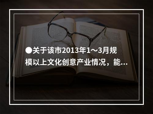 ●关于该市2013年1～3月规模以上文化创意产业情况，能够从