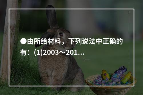 ●由所给材料，下列说法中正确的有：(1)2003～2013年