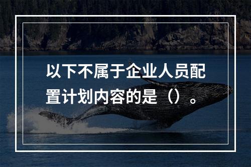 以下不属于企业人员配置计划内容的是（）。