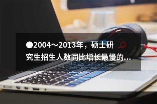 ●2004～2013年，硕士研究生招生人数同比增长最慢的是(