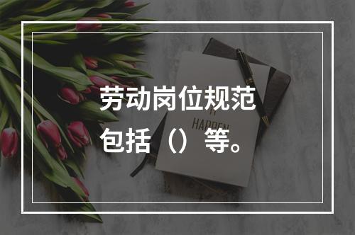 劳动岗位规范包括（）等。