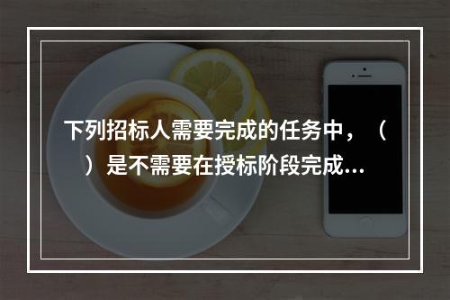 下列招标人需要完成的任务中，（　）是不需要在授标阶段完成的。