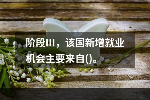 阶段Ⅲ，该国新增就业机会主要来自()。