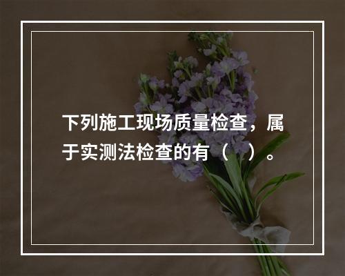 下列施工现场质量检查，属于实测法检查的有（　）。