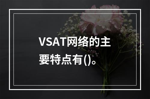 VSAT网络的主要特点有()。