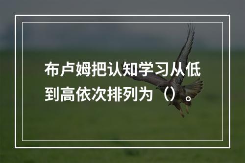 布卢姆把认知学习从低到高依次排列为（）。