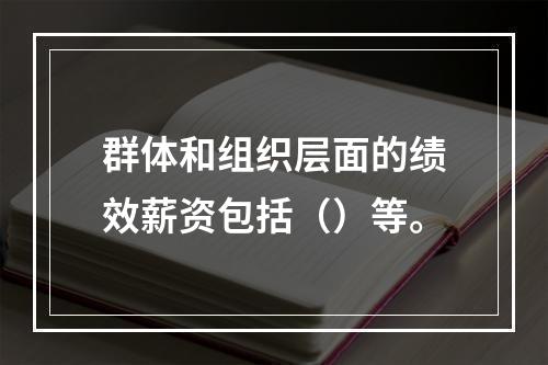 群体和组织层面的绩效薪资包括（）等。