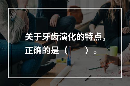 关于牙齿演化的特点，正确的是（　　）。