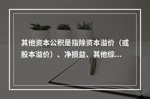 其他资本公积是指除资本溢价（或股本溢价）、净损益、其他综合收