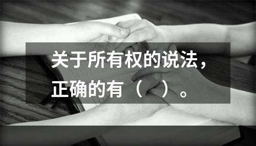 关于所有权的说法，正确的有（　）。