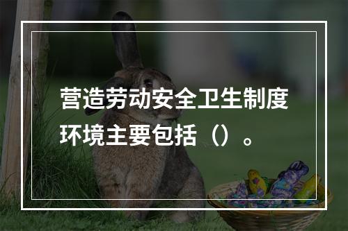 营造劳动安全卫生制度环境主要包括（）。