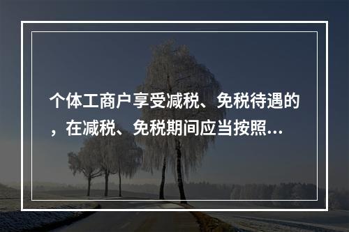 个体工商户享受减税、免税待遇的，在减税、免税期间应当按照规定