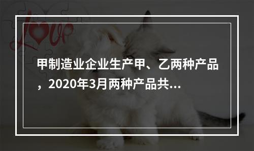 甲制造业企业生产甲、乙两种产品，2020年3月两种产品共同耗