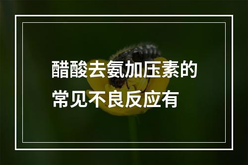 醋酸去氨加压素的常见不良反应有