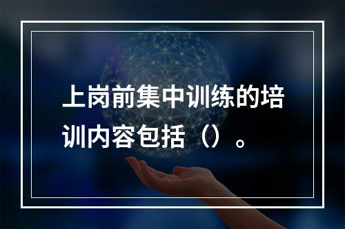 上岗前集中训练的培训内容包括（）。