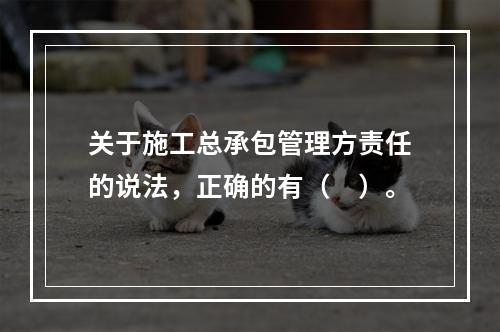 关于施工总承包管理方责任的说法，正确的有（　）。