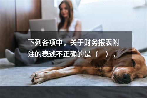 下列各项中，关于财务报表附注的表述不正确的是（　）。