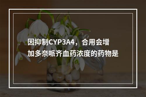 因抑制CYP3A4，合用会增加多奈哌齐血药浓度的药物是