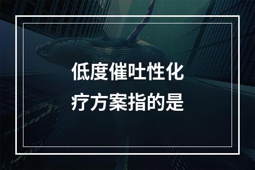 低度催吐性化疗方案指的是