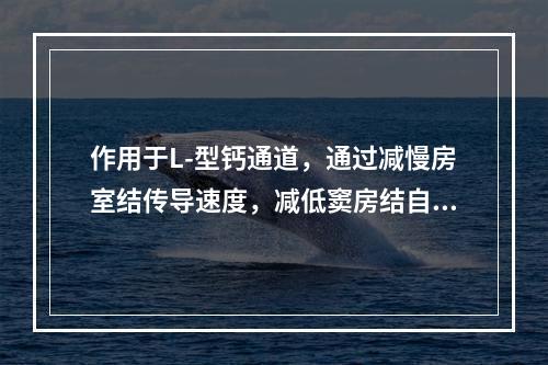 作用于L-型钙通道，通过减慢房室结传导速度，减低窦房结自律性