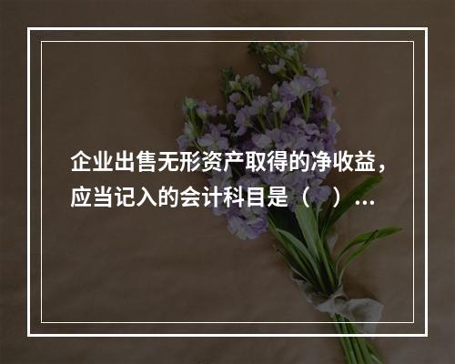 企业出售无形资产取得的净收益，应当记入的会计科目是（　）。