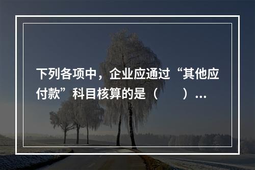 下列各项中，企业应通过“其他应付款”科目核算的是（　　）。