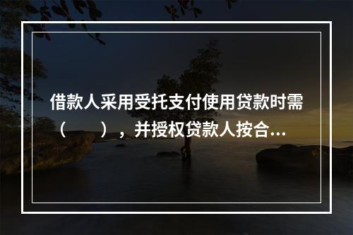 借款人采用受托支付使用贷款时需（  ），并授权贷款人按合同约