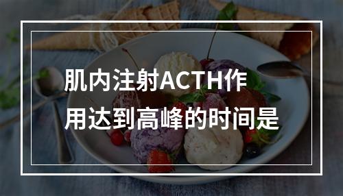 肌内注射ACTH作用达到高峰的时间是