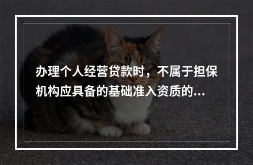 办理个人经营贷款时，不属于担保机构应具备的基础准入资质的是（