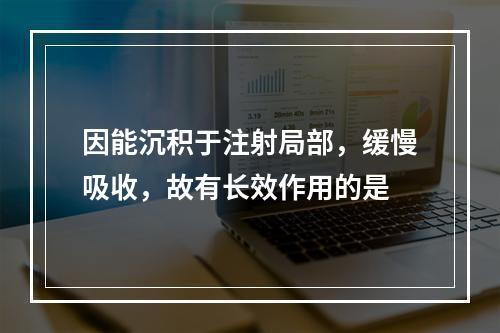 因能沉积于注射局部，缓慢吸收，故有长效作用的是