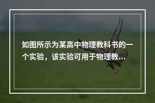 如图所示为某高中物理教科书的一个实验，该实验可用于物理教学过