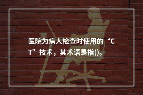 医院为病人检查时使用的“CT”技术，其术语是指()。