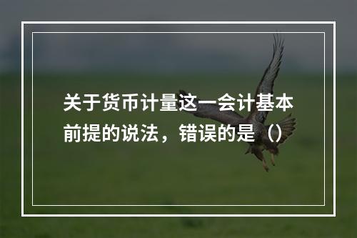 关于货币计量这一会计基本前提的说法，错误的是（）