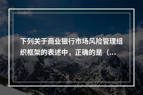 下列关于商业银行市场风险管理组织框架的表述中，正确的是（　　