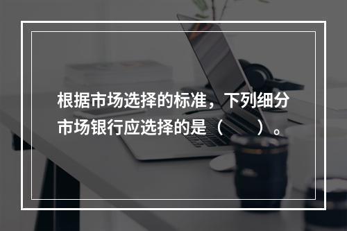 根据市场选择的标准，下列细分市场银行应选择的是（　　）。