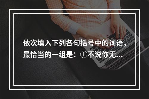 依次填入下列各句括号中的词语，最恰当的一组是：①不说你无用，