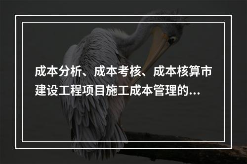 成本分析、成本考核、成本核算市建设工程项目施工成本管理的重要