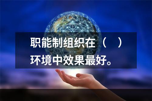 职能制组织在（　）环境中效果最好。