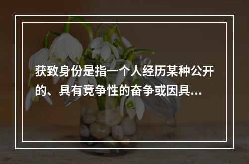 获致身份是指一个人经历某种公开的、具有竞争性的奋争或因具备某