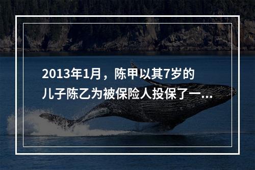 2013年1月，陈甲以其7岁的儿子陈乙为被保险人投保了一份5