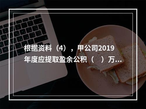 根据资料（4），甲公司2019年度应提取盈余公积（　）万元。