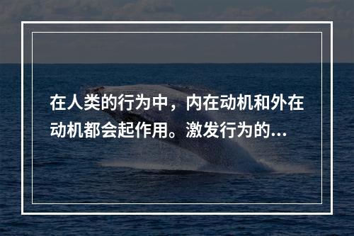 在人类的行为中，内在动机和外在动机都会起作用。激发行为的外在