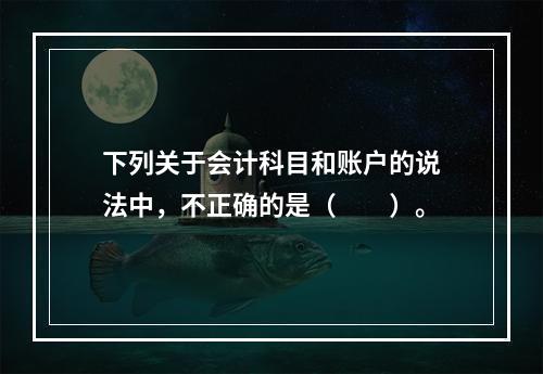 下列关于会计科目和账户的说法中，不正确的是（　　）。