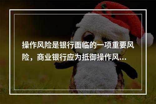 操作风险是银行面临的一项重要风险，商业银行应为抵御操作风险造