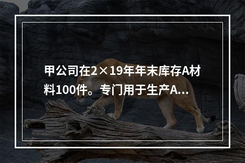 甲公司在2×19年年末库存A材料100件。专门用于生产A产品