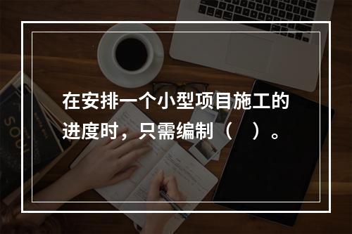 在安排一个小型项目施工的进度时，只需编制（　）。