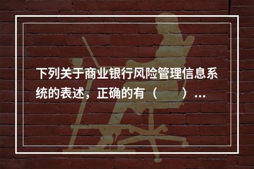 下列关于商业银行风险管理信息系统的表述，正确的有（　　）。[