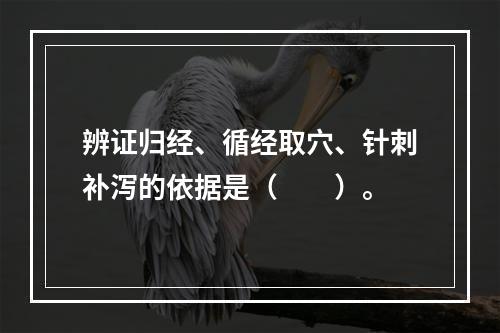 辨证归经、循经取穴、针刺补泻的依据是（　　）。