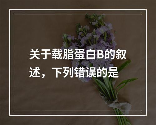 关于载脂蛋白B的叙述，下列错误的是